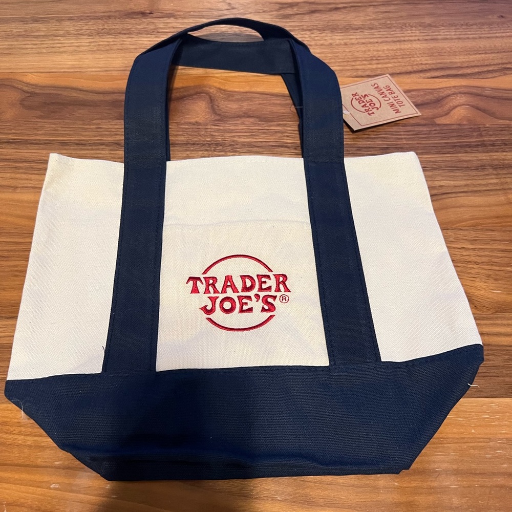 Trader Joe’s Mini Tote Navy Blue NWT